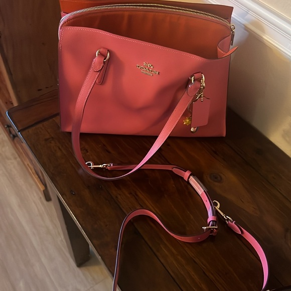 Coach Pink Leather Tote Bag - Picture 4 of 5